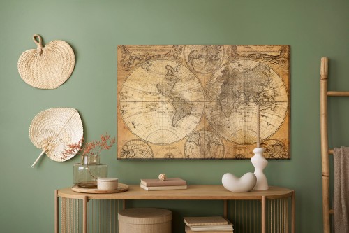 Obraz Na Płótnie Stara Mapa Świata Z Xviii Wieku