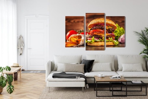 Obraz Wieloczęściowy Domowy Hamburger