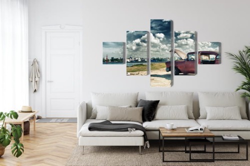 Obraz Wieloczęściowy Panoramiczny Widok Na Hawanę I Malecon