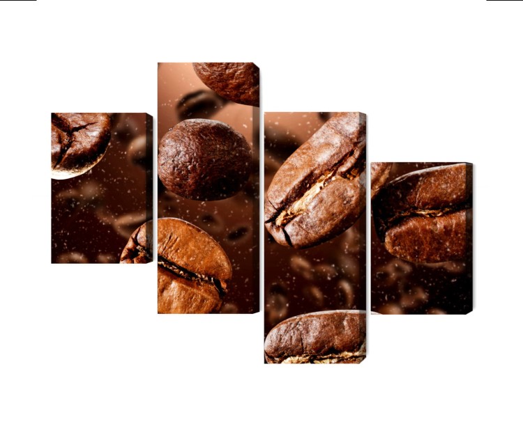 Obraz Wieloczęściowy Brązowe Ziarna Kawy