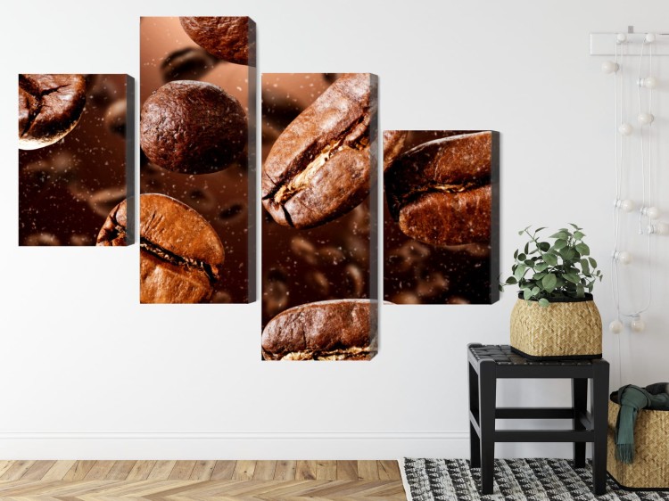 Obraz Wieloczęściowy Brązowe Ziarna Kawy