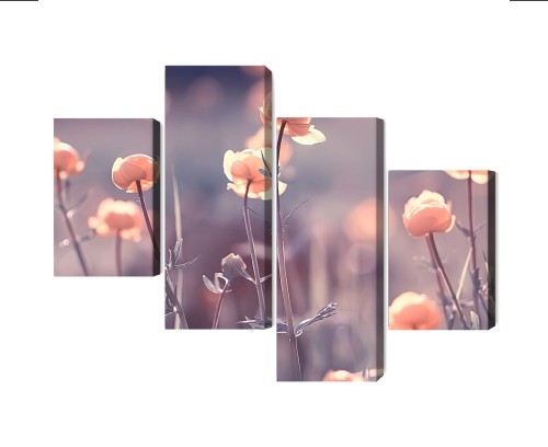 Obraz Wieloczęściowy Wiosenne Kwiaty 3D