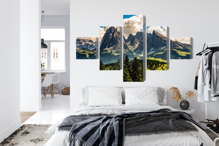 Obraz Wieloczęściowy Widok Włoskich Dolomitów 3D