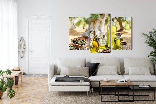 Obraz Wieloczęściowy Butelki Z Olejem