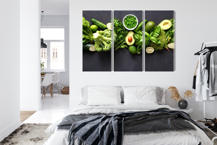 Obraz Wieloczęściowy Zielone Warzywa