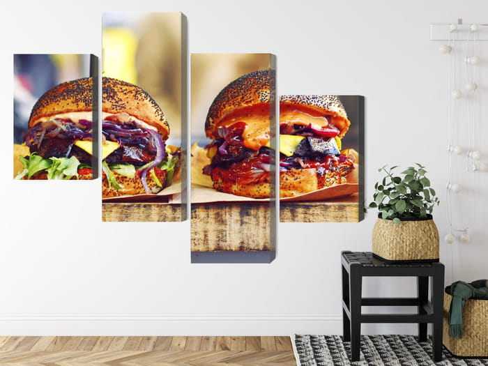 Obraz Wieloczęściowy Burgery Wegańskie