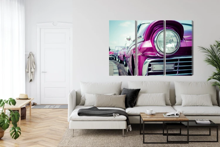 Obraz Wieloczęściowy Reflektor Auta W Stylu Retro Na Kubie