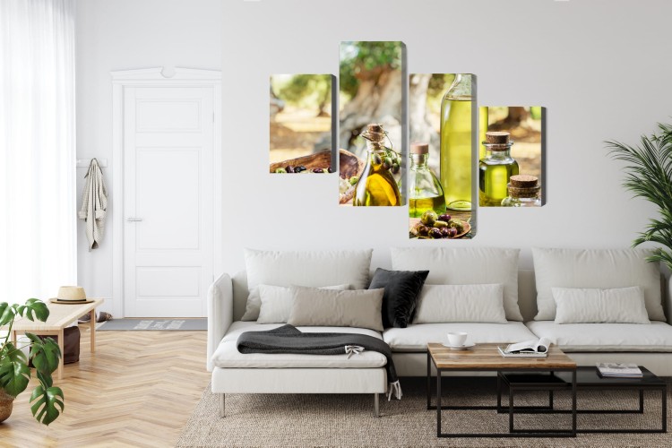 Obraz Wieloczęściowy Butelki Z Olejem