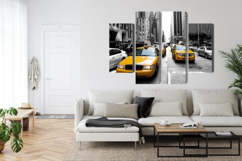 Obraz Wieloczęściowy Taksówki W Nowym Jorku
