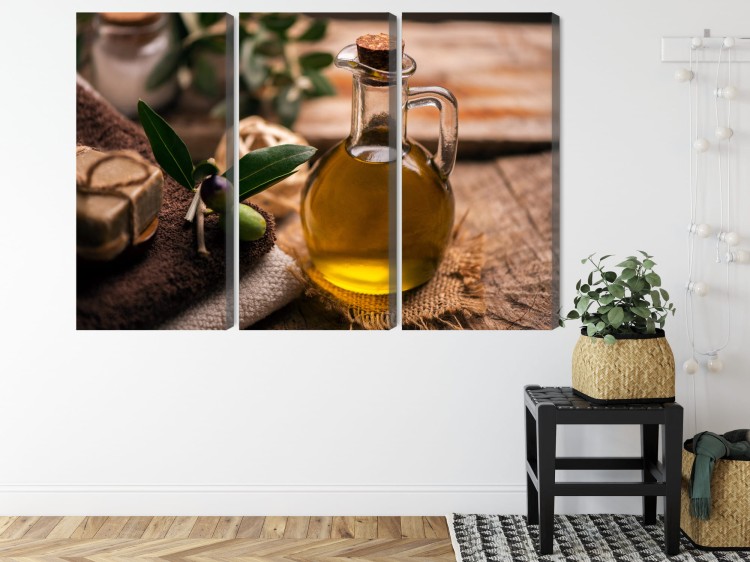 Obraz Wieloczęściowy Butelka Oliwy Z Oliwek