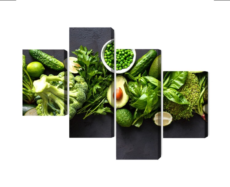 Obraz Wieloczęściowy Zielone Warzywa