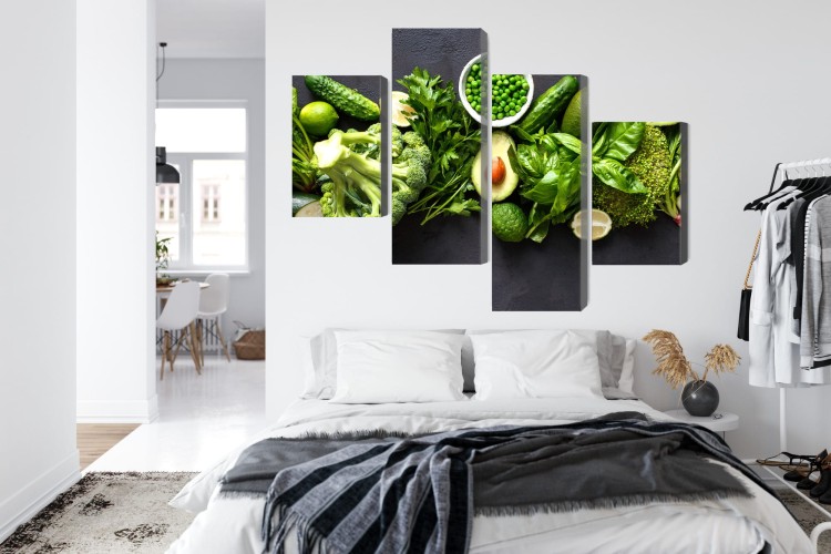 Obraz Wieloczęściowy Zielone Warzywa