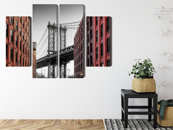 Obraz Wieloczęściowy Widok Na Most Manhattan Bridge Z Ulicy Washington Street