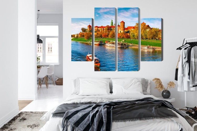 Obraz Wieloczęściowy Zamek Królewski Na Wawelu W Krakowie, Widok Panoramiczny