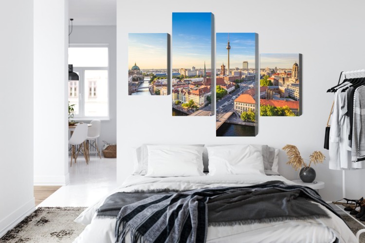 Obraz Wieloczęściowy Szprewa I Panorama Berlina