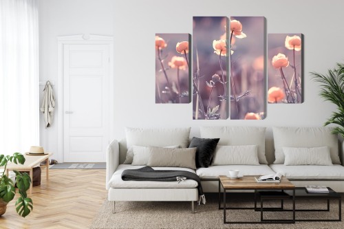 Obraz Wieloczęściowy Wiosenne Kwiaty 3D