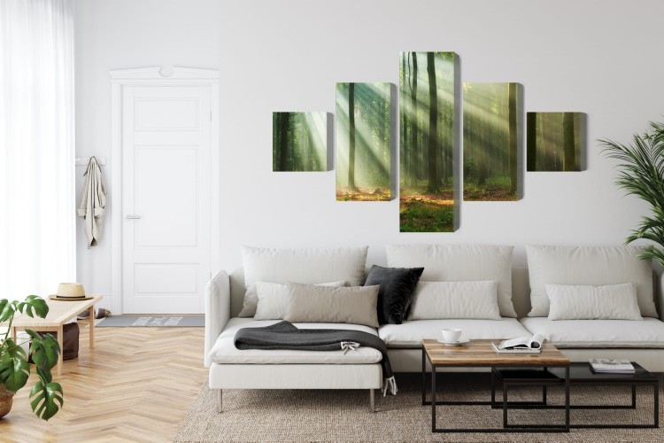 Obraz Wieloczęściowy Leśny Krajobraz O Poranku