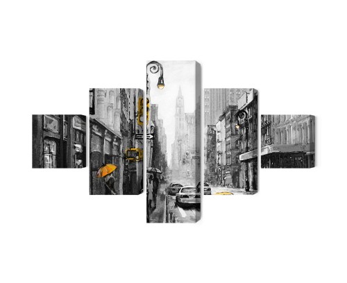 Obraz Wieloczęściowy Widok Ulicy W Amerykańskim Mieście