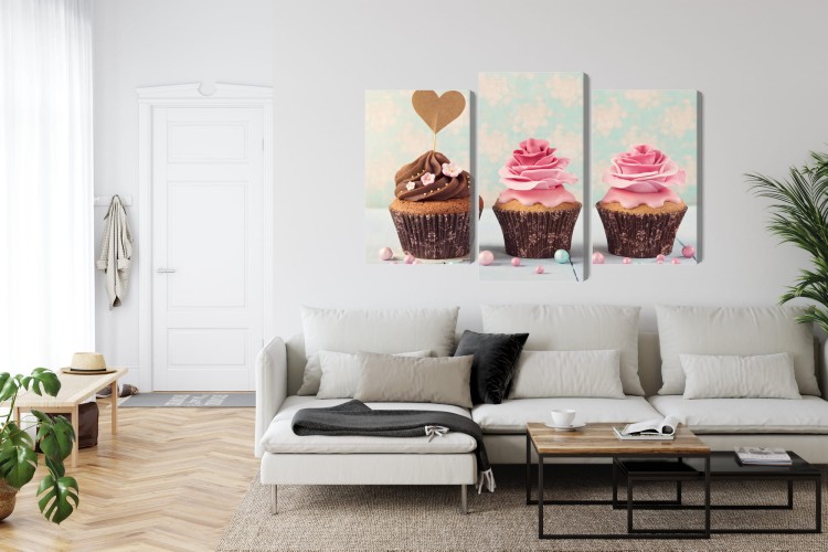 Obraz Wieloczęściowy Babeczki Ze Śmietaną