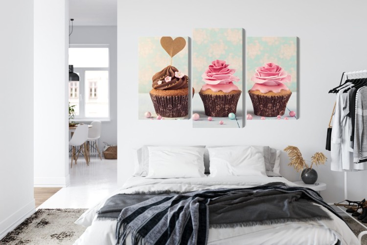 Obraz Wieloczęściowy Babeczki Ze Śmietaną