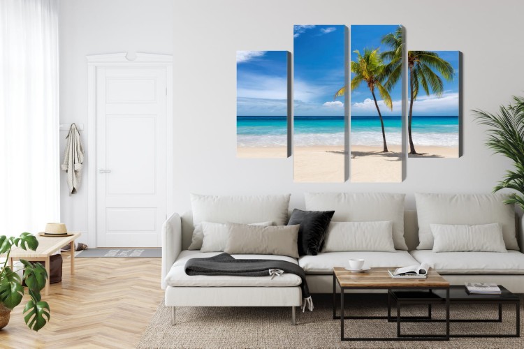 Obraz Wieloczęściowy Karaibska Plaża 3D