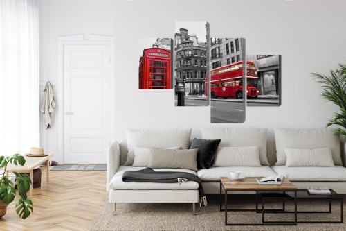 Obraz Wieloczęściowy Zabytkowy Amerykański Samochód Na Kubie