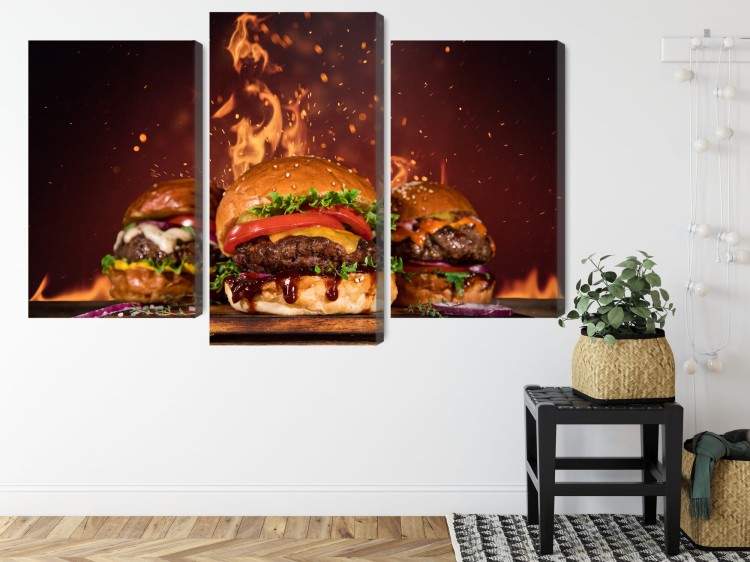 Obraz Wieloczęściowy Smaczne Hamburgery