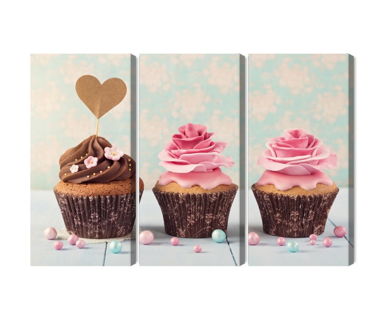 Obraz Wieloczęściowy Babeczki Ze Śmietaną