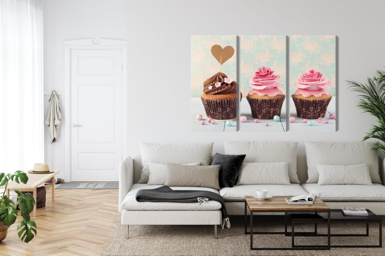 Obraz Wieloczęściowy Babeczki Ze Śmietaną