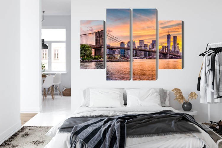 Obraz Wieloczęściowy Panoramiczny Krajobraz Nowego Jorku