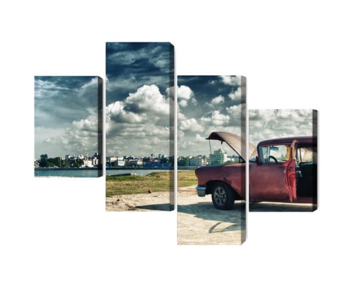 Obraz Wieloczęściowy Panoramiczny Widok Na Hawanę I Malecon