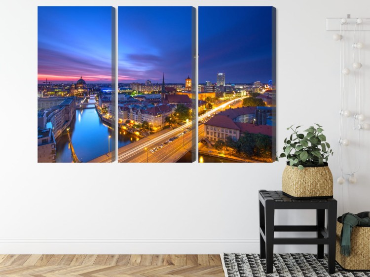 Obraz Wieloczęściowy Panorama Berlina O Zachodzie Słońca