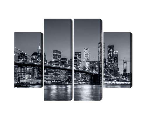 Obraz Wieloczęściowy Panorama Nowego Jorku Nocą