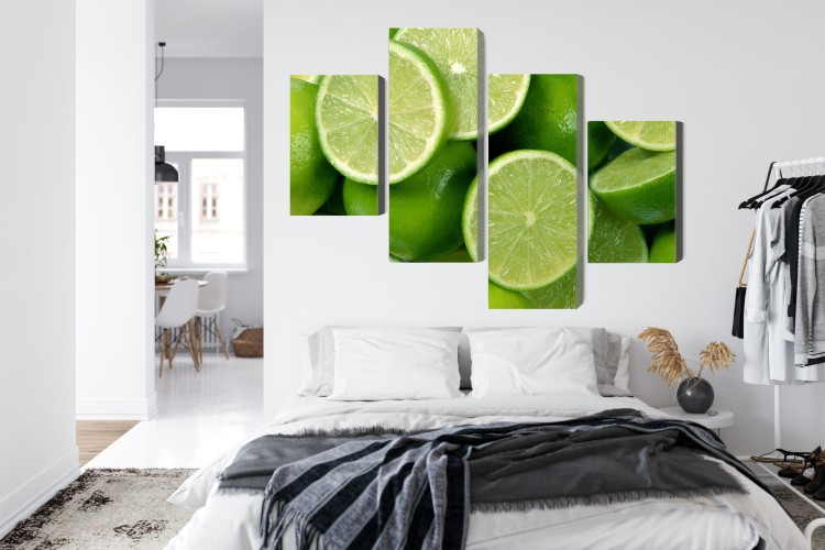 Obraz Wieloczęściowy Połówki Limonki