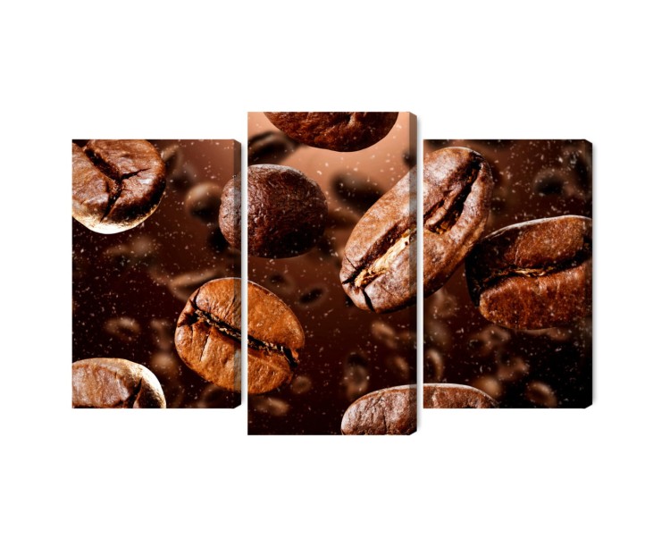 Obraz Wieloczęściowy Brązowe Ziarna Kawy