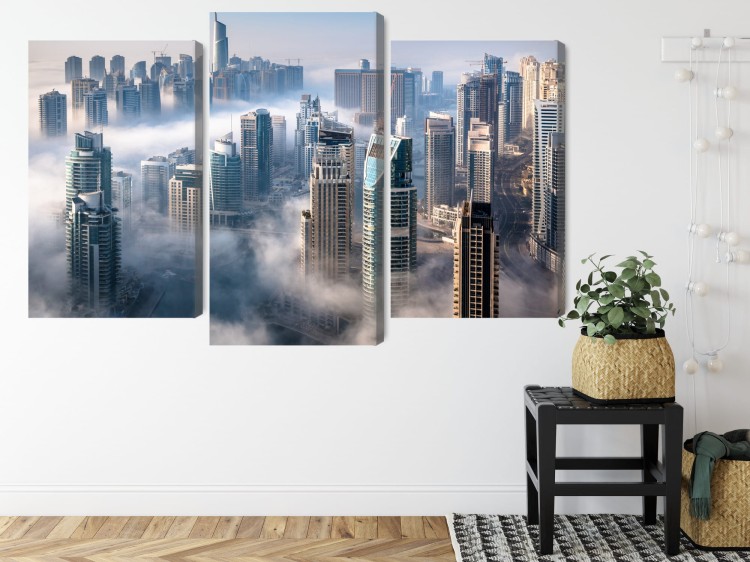 Obraz Wieloczęściowy Panorama Miasta Dubaj We Mgle