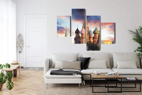 Obraz Wieloczęściowy Moskwa Widok Na Plac Czerwony I Katedrę