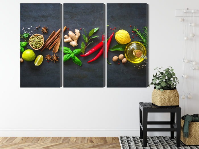 Obraz Wieloczęściowy Świeże Aromatyczne Przyprawy