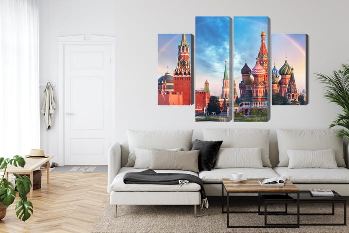 Obraz Wieloczęściowy Panorama Placu Czerwonego Z Kremlem I Soborem Wasyla Błogosławionego