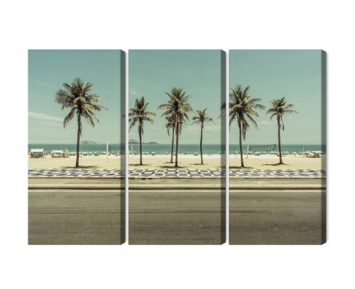 Obraz Wieloczęściowy Palmy Na Plaży Ipanema W Rio De Janeiro