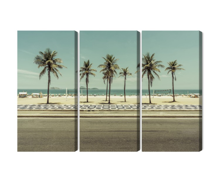 Obraz Wieloczęściowy Palmy Na Plaży Ipanema W Rio De Janeiro