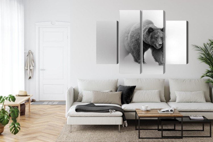 Obraz Wieloczęściowy Niedźwiedź We Mgle 3D