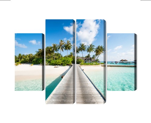 Obraz Wieloczęściowy Widok Na Tropikalną Wyspę