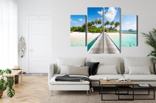 Obraz Wieloczęściowy Widok Na Tropikalną Wyspę