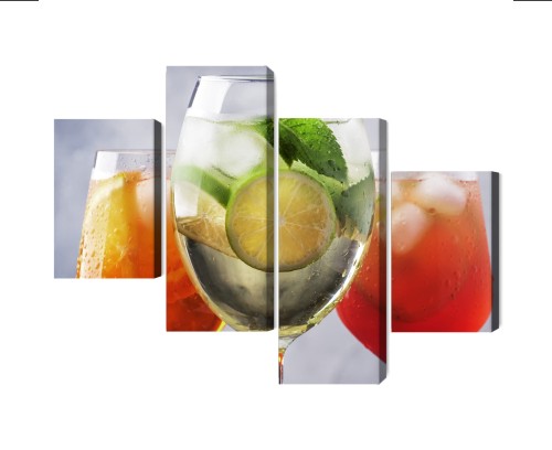 Obraz Wieloczęściowy Zestaw Letnich Koktajli