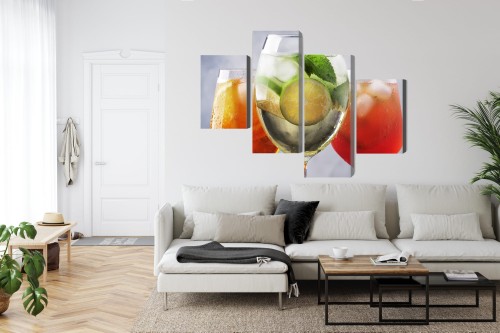 Obraz Wieloczęściowy Zestaw Letnich Koktajli