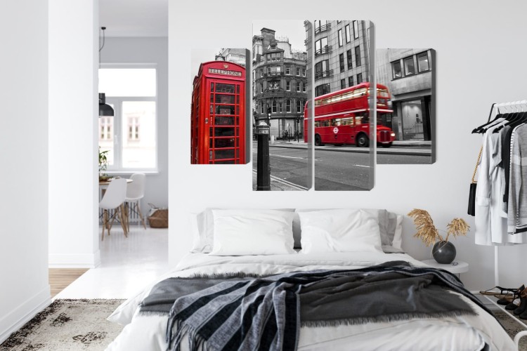 Obraz Wieloczęściowy Zabytkowy Amerykański Samochód Na Kubie