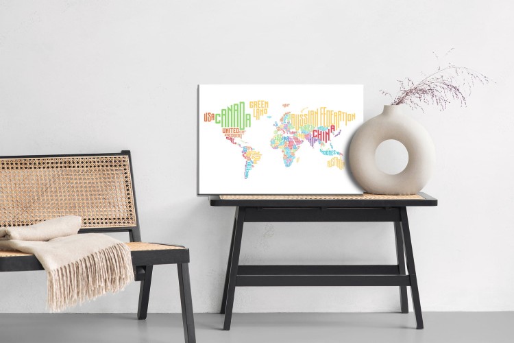 Obraz Na Płótnie Mapa Świata - Napisy