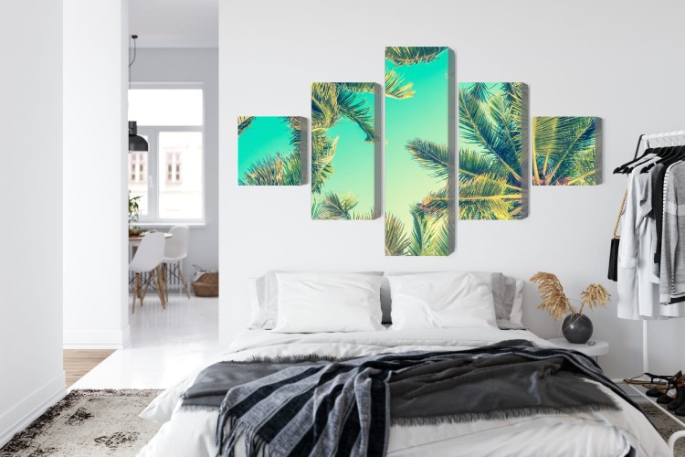 Obraz Wieloczęściowy Widok Z Dołu Na Palmy