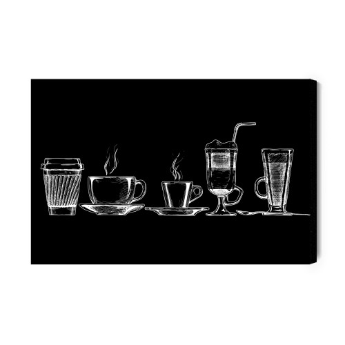 Obraz Na Płótnie Zestaw Kubków Do Kawy